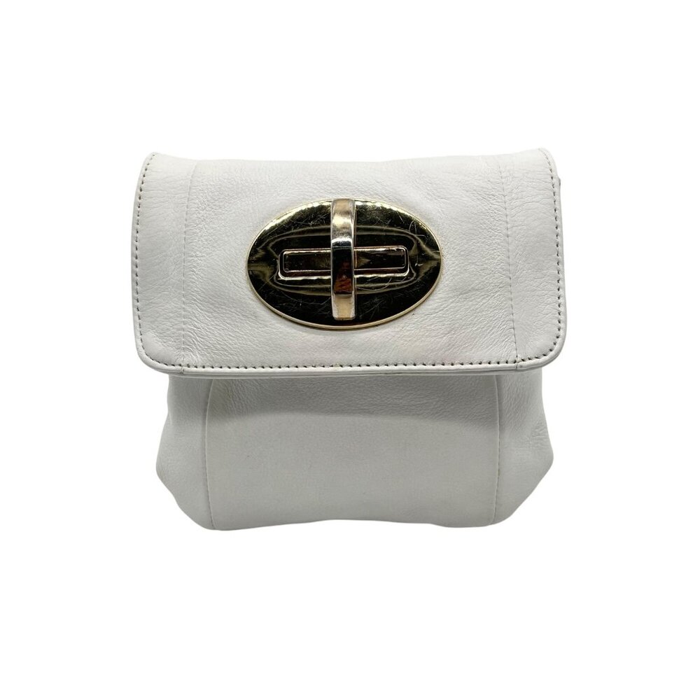 Zina Eva White Leather Small Crossbody Bag